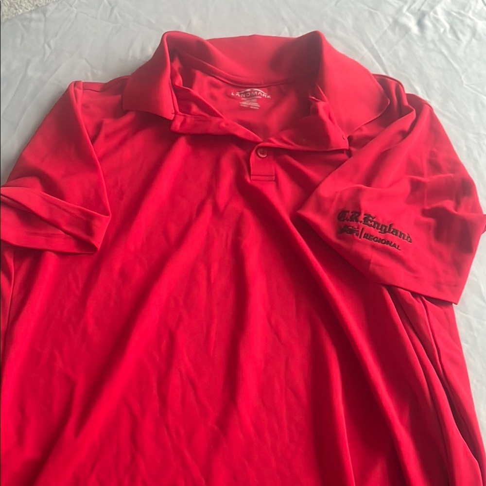 Vibrant Red Long Sleeve Polo Shirt NWOT
